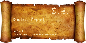 Dudics Árpád névjegykártya