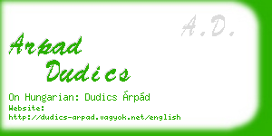 arpad dudics business card